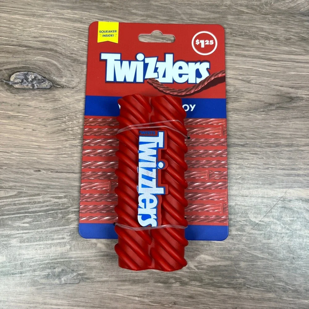 Hershey's Candy Dog Toy Bundle 3pc Squeaky Vinyl Reese's Twizzlers Brown Red
